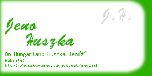 jeno huszka business card